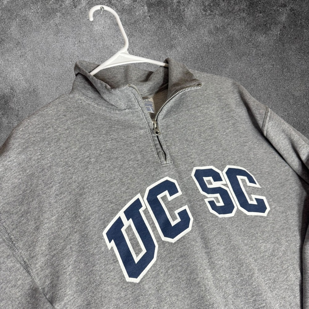 Vintage UCSC UC Santa Cruz Sweatshirt Mens Medium Jerzees Quarter Zip College